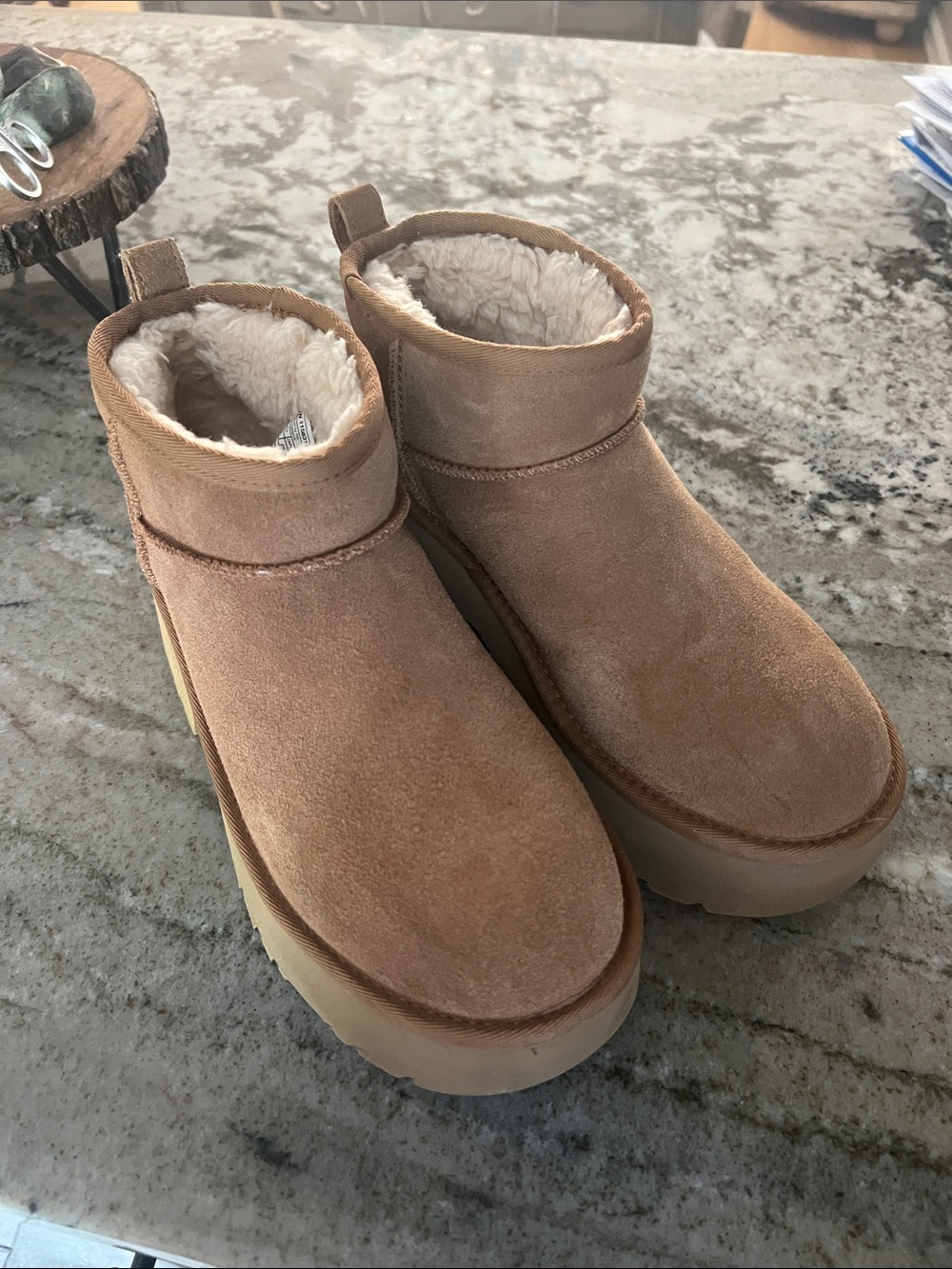 UGG PLATFORM ANKLE BOOTS